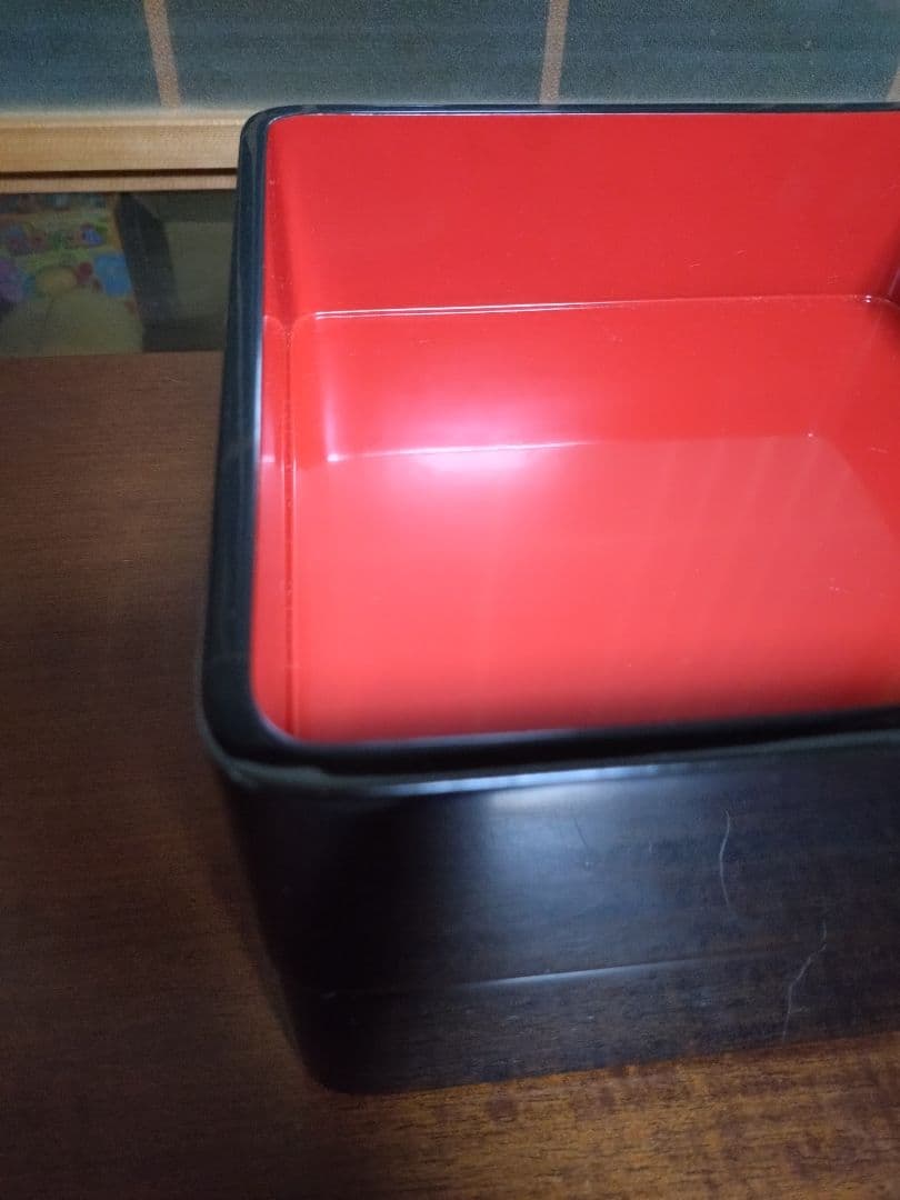 輪島塗り 二段重 黒重箱