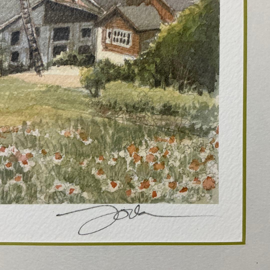 絵画・版画・リトグラフ・織田義郎・スイス・サンタマリアV.M