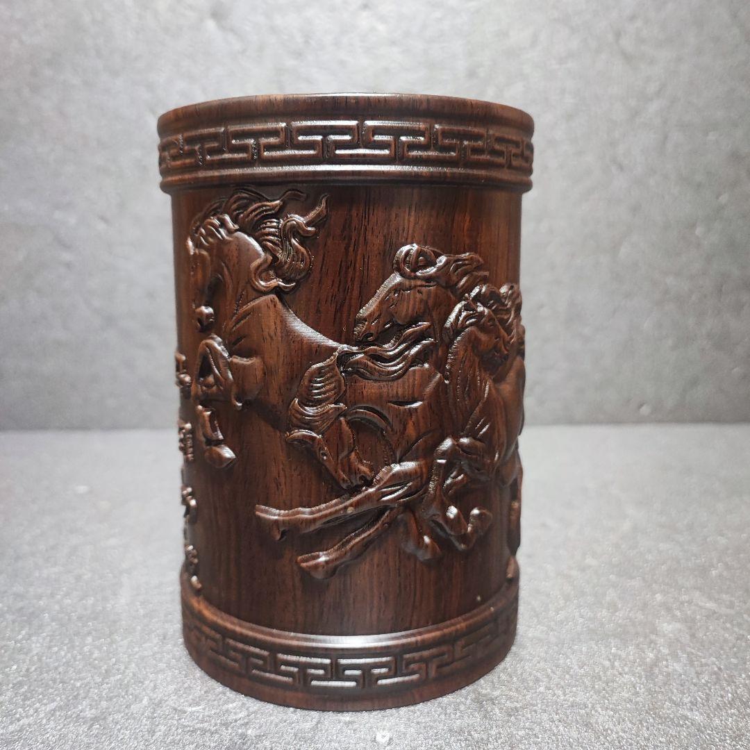 紫檀木筆筒　中国美術工芸品　重さあり　唐木　香木　書道 紫檀木筆筒 中国美術工芸品 重さあり 唐木 香木 書道 安い 2025年最新