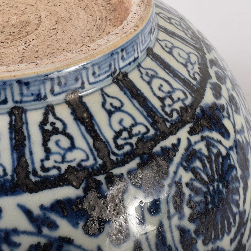 中国　青花　纏枝花弁文　大鉢　M　R8190