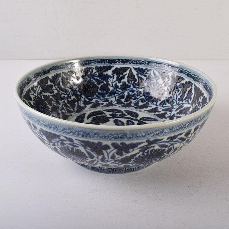 中国　青花　纏枝花弁文　大鉢　M　R8190