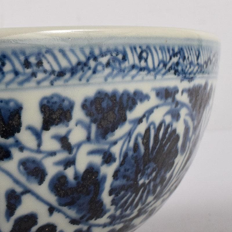 中国　青花　纏枝花弁文　大鉢　M　R8190