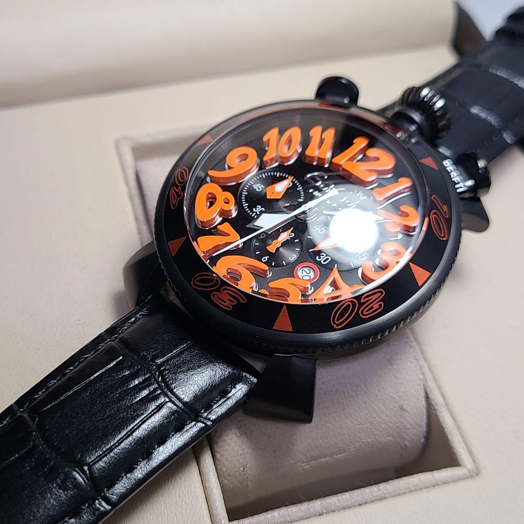 専用❗【未使用品】ガガミラノ　マヌアーレ48MM　社外レザーベルト　稼働品