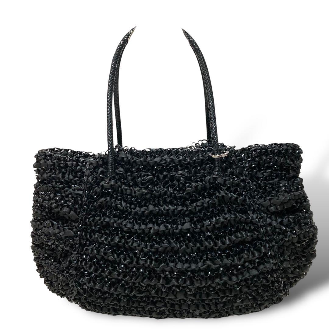 【美品】アンテプリマ　ワイヤーバッグ　トート　黒　手提げ　肩掛け　パーティー