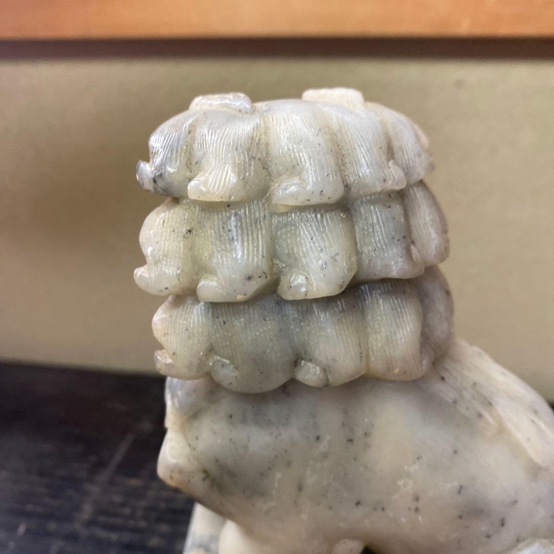 白玉製獅子像2体セット