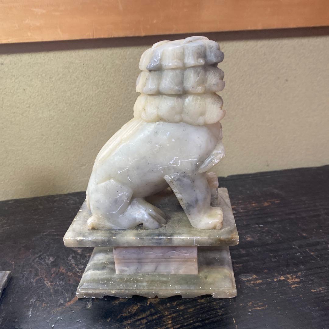 白玉製獅子像2体セット