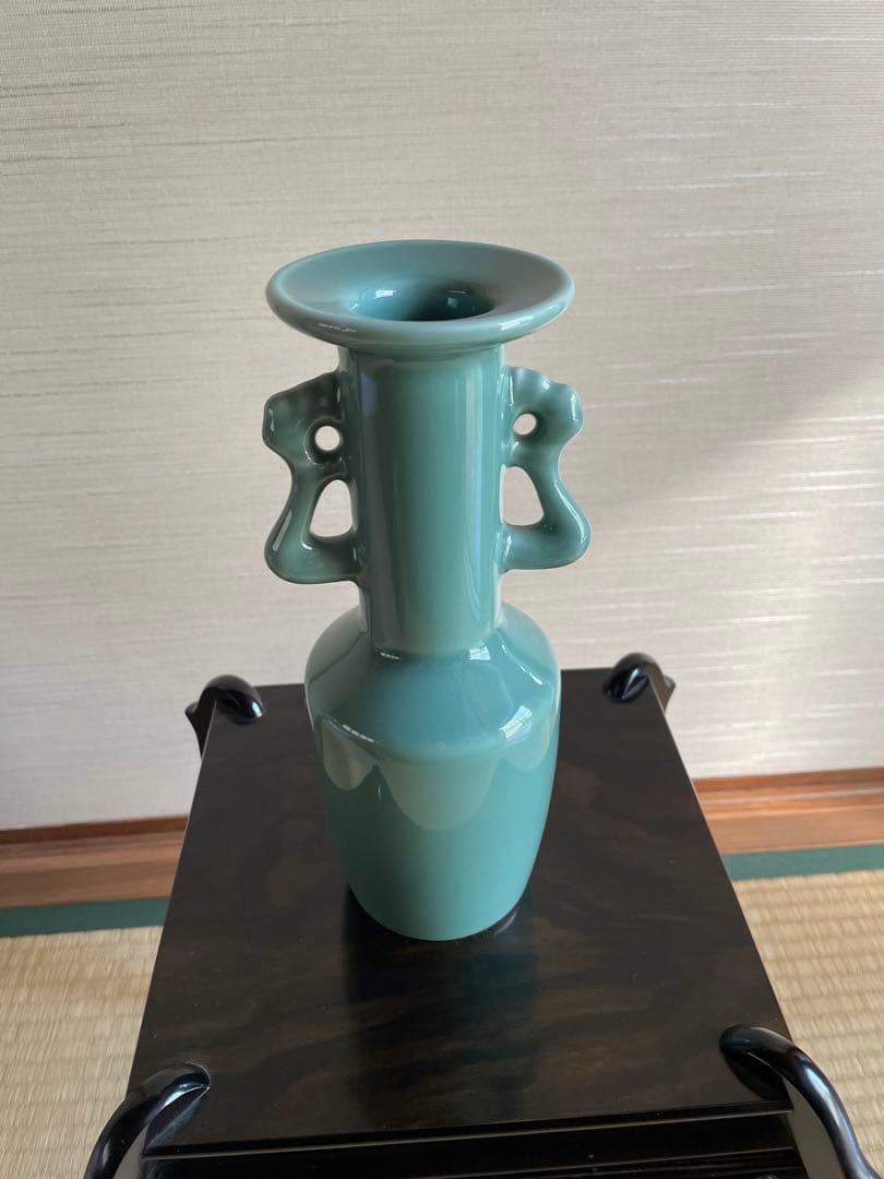 青磁 鳳凰耳付花入 青磁鳳凰耳花生〈銘万声／〉 文化遺産オンライン