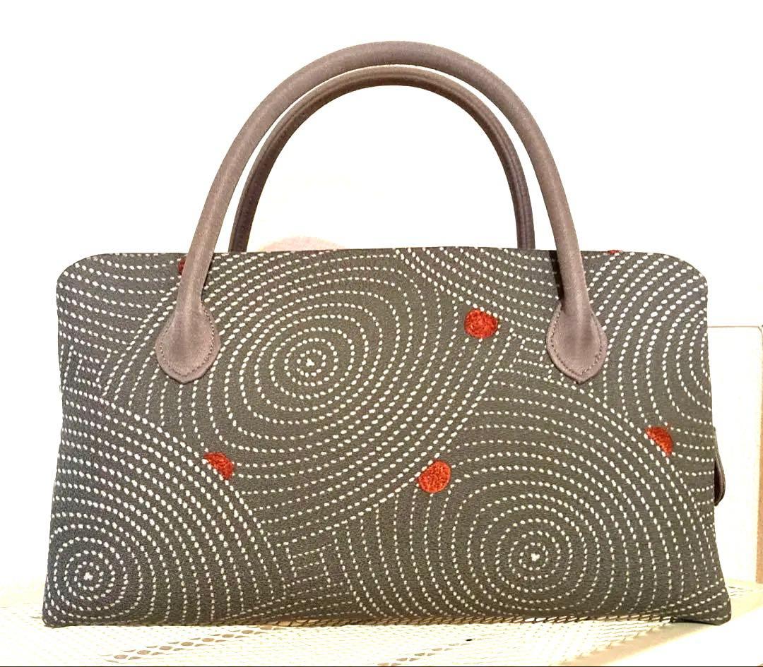 和装用バッグ グレー 渦巻き模様　未使用品