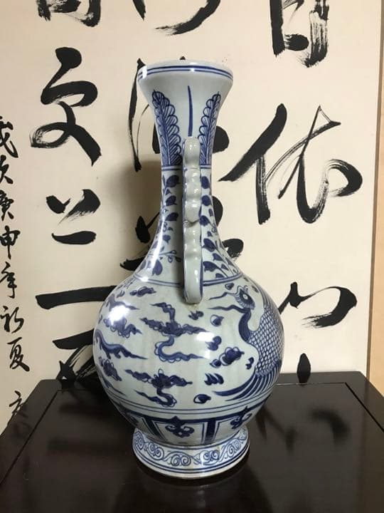 花鳥瓶大明宣徳年製　花瓶　飾瓶　骨董品　古美術品　唐　銘　蔵出し　家宝
