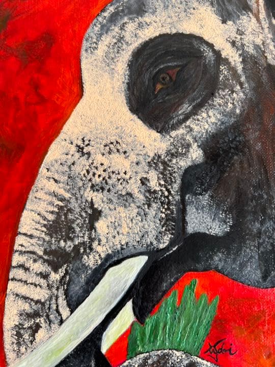 絵画 ｜手描き｜油絵 ｜オリジナル ｜象 ｜ELEPHANT 美術品
