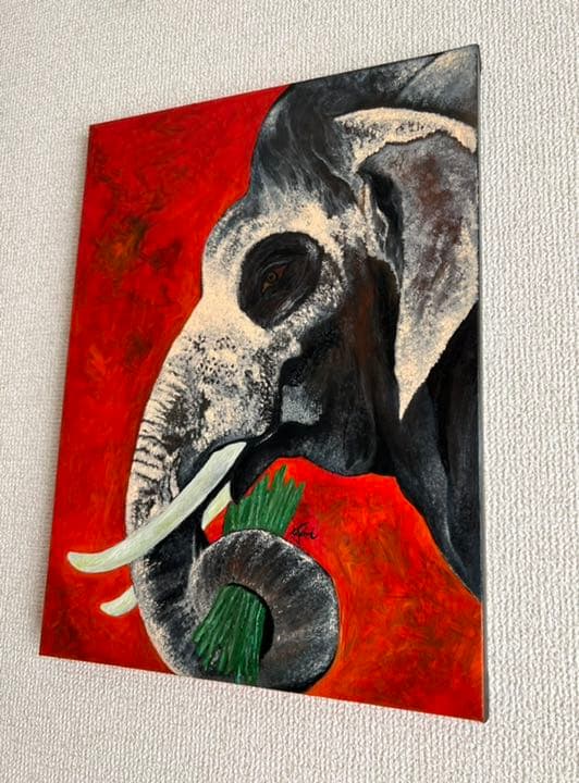 絵画 ｜手描き｜油絵 ｜オリジナル ｜象 ｜ELEPHANT 美術品