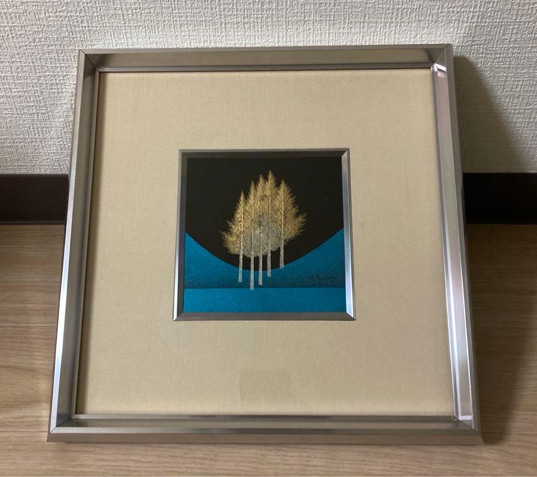 蒔絵師 吠木正樹/「静樹/立木」/輪島塗/漆絵/漆額/沈金/漆芸額/額装品