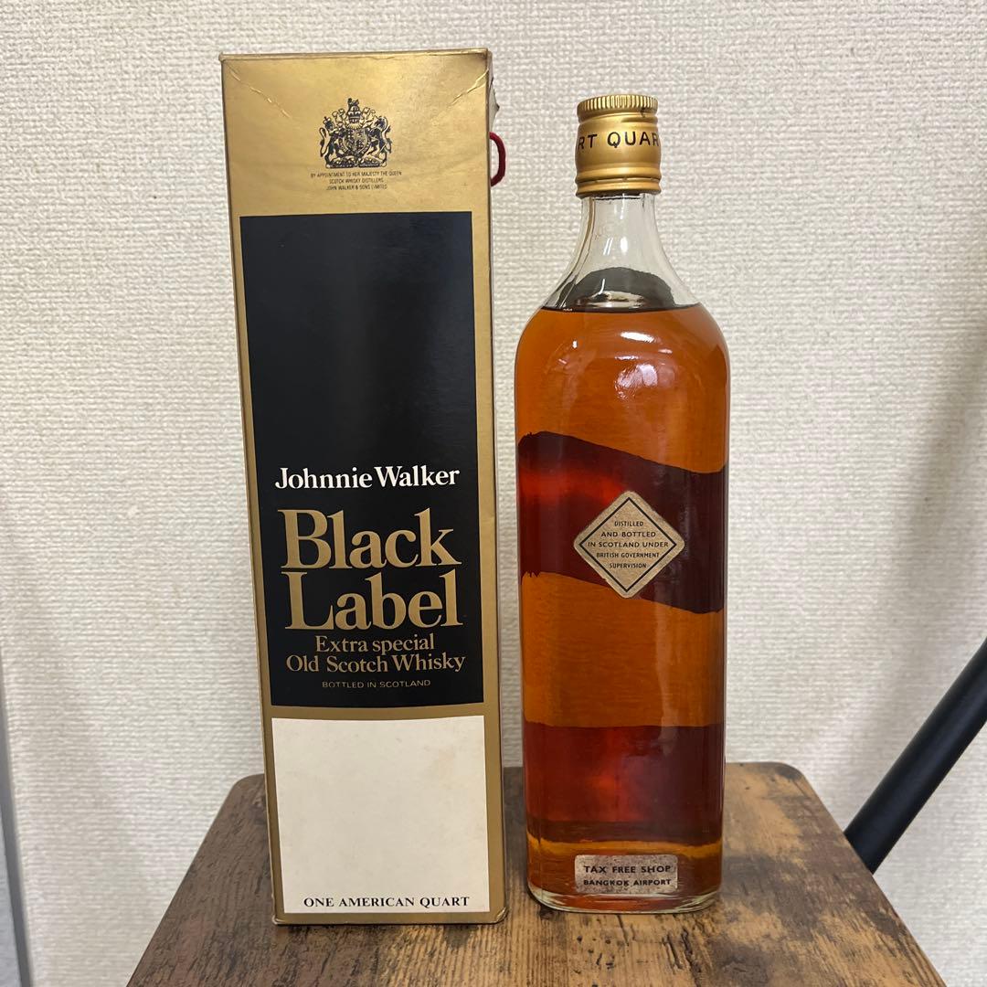 未開封 ジョニーウォーカー ブラック 金キャップ 白紋章 黒ラベル 古酒
