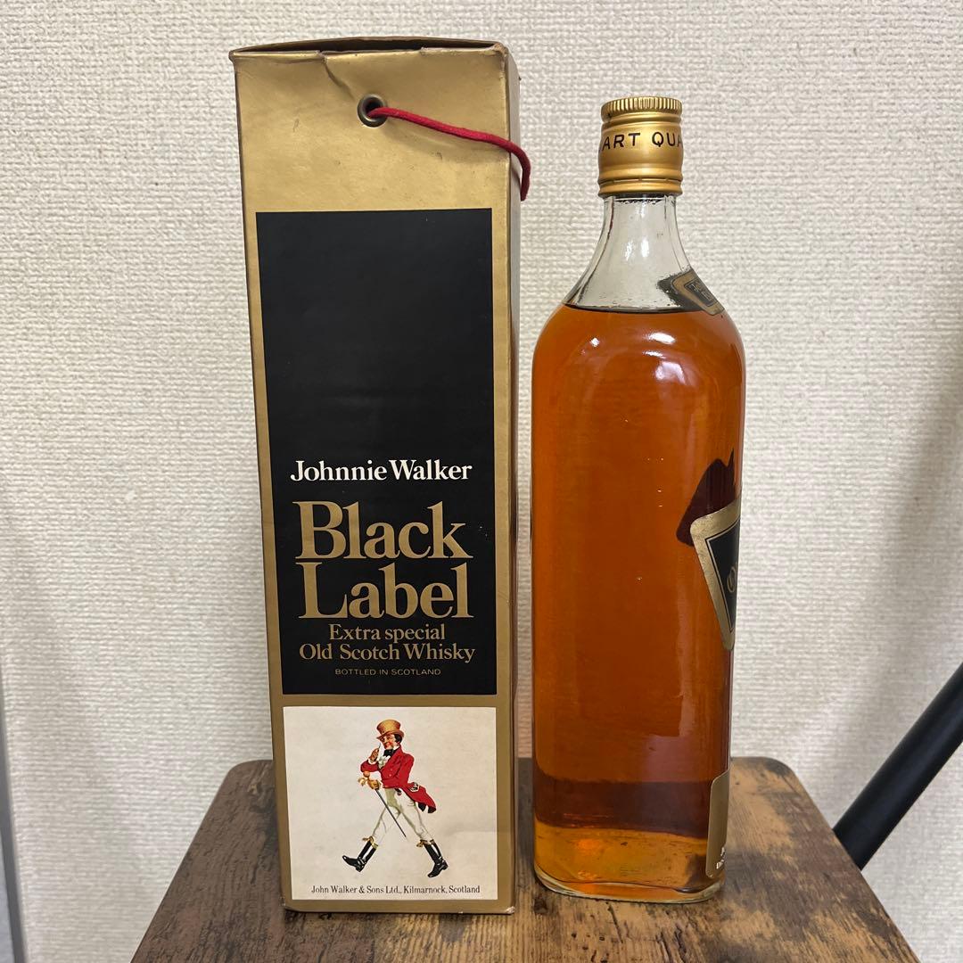 未開封 ジョニーウォーカー ブラック 金キャップ 白紋章 黒ラベル 古酒