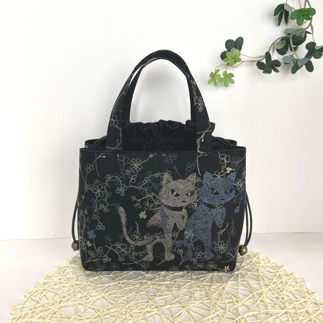 pjcクロッチ君　あおりポケット巾着バッグ　ハンドメイド