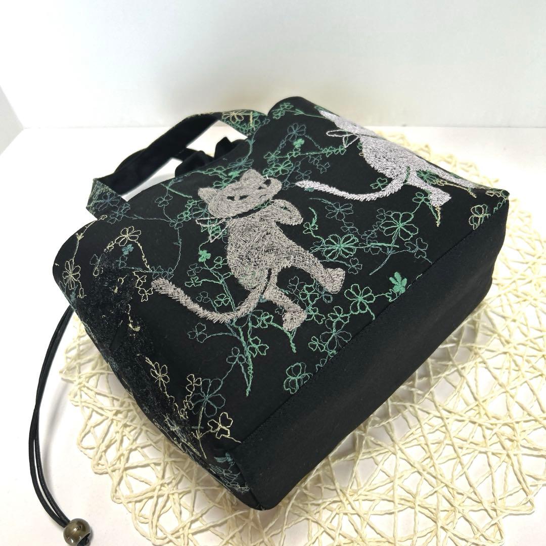 pjcクロッチ君　あおりポケット巾着バッグ　ハンドメイド