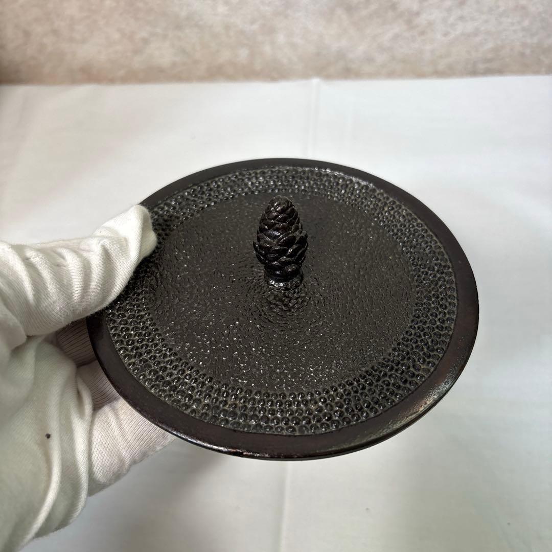 鉄瓶　旬利久作　アラレ模様　霰紋　大容量　2.2L 大型　南部鉄器　茶道具