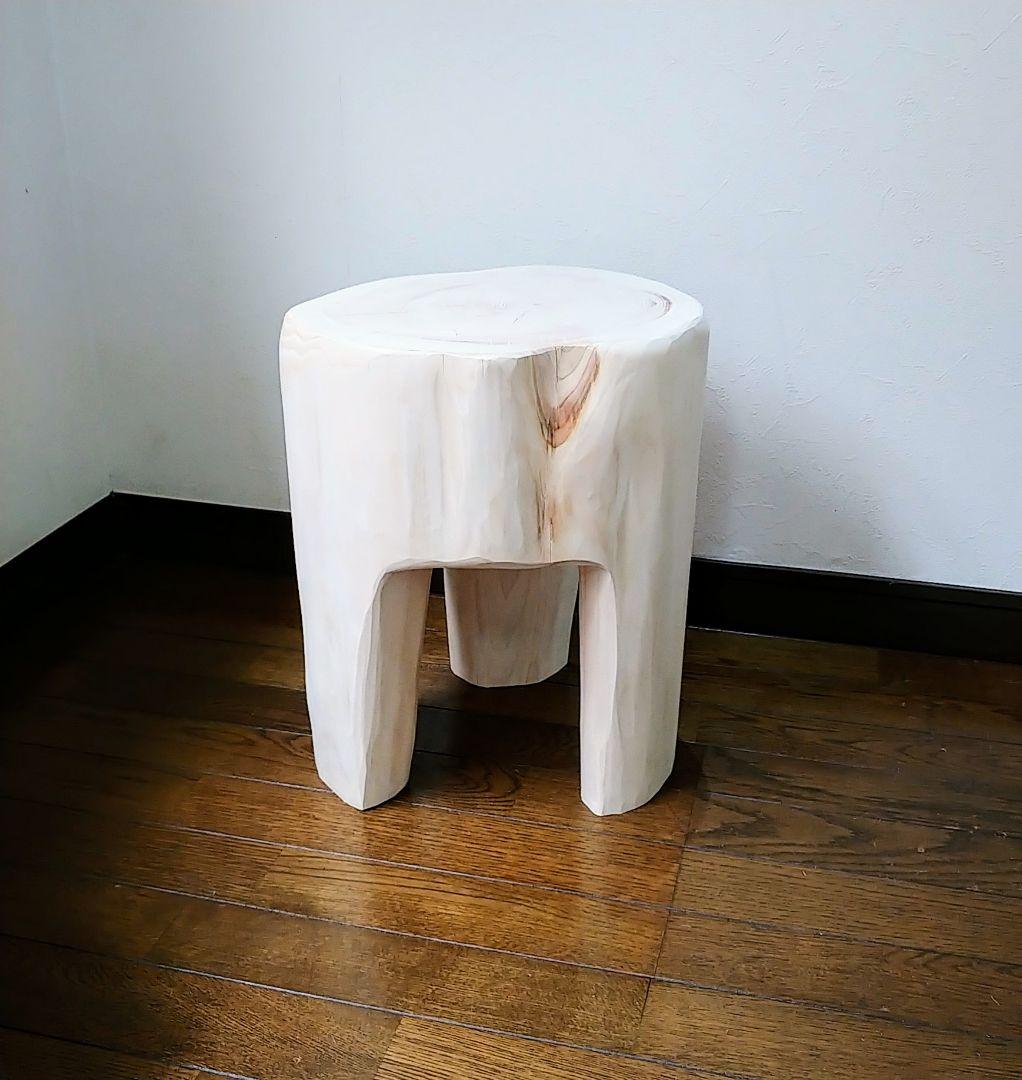 丸太スツール　丸太椅子　サイドテーブル ヒノキ