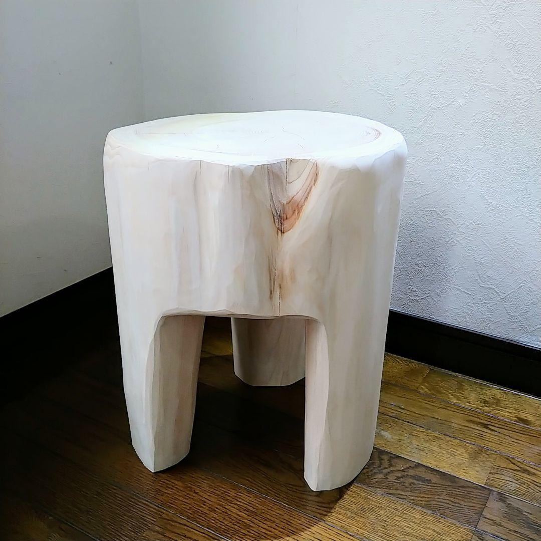 丸太スツール　丸太椅子　サイドテーブル ヒノキ