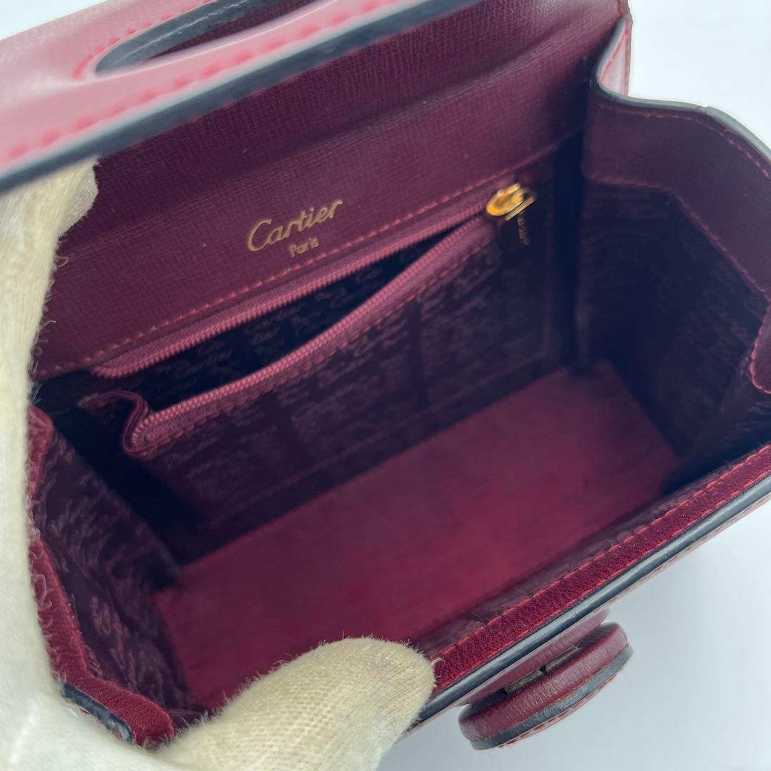 カルテイェ マストライン ターンロック ボックスカーフ ミニハンドバッグ 総柄