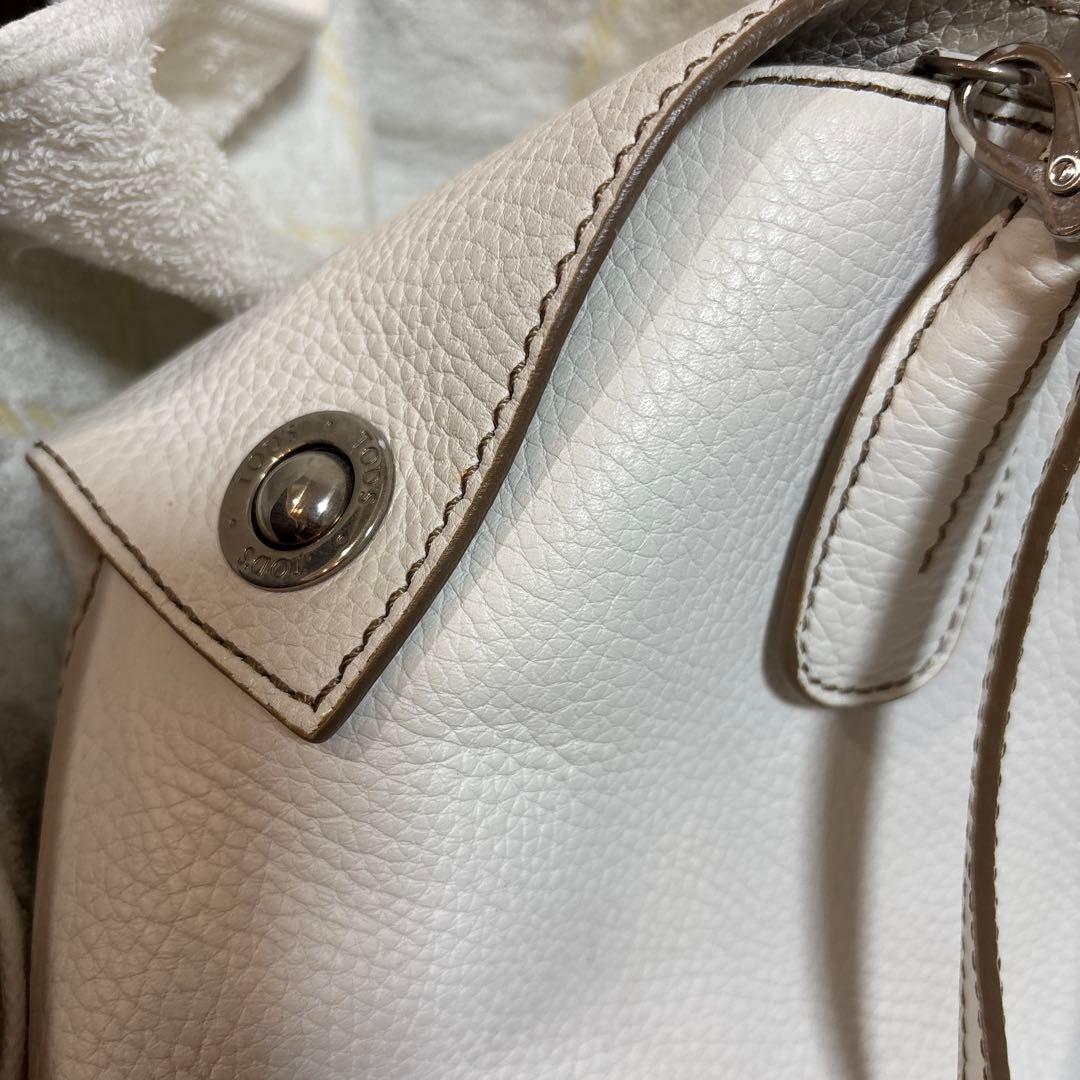 専用　TOD'S ホワイトレザー ハンドバッグ美品