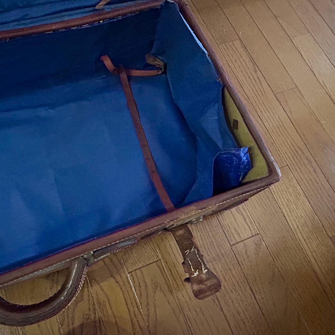 アンティーク革トランク 海軍中佐の大きなトランク 革製 重厚 ヴィンテージ