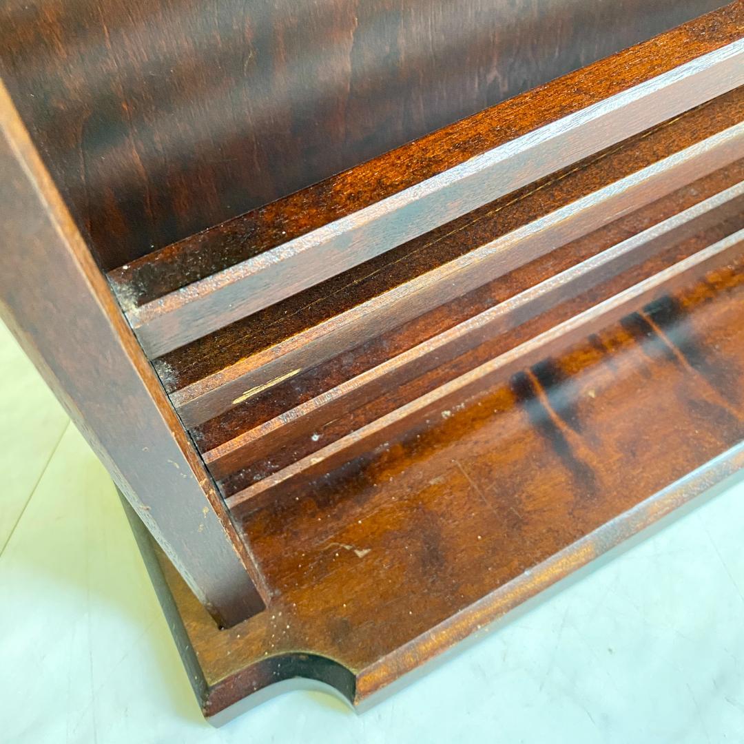 北海道民芸家具 木製ダークブラウンマガジンラック ラック 美品