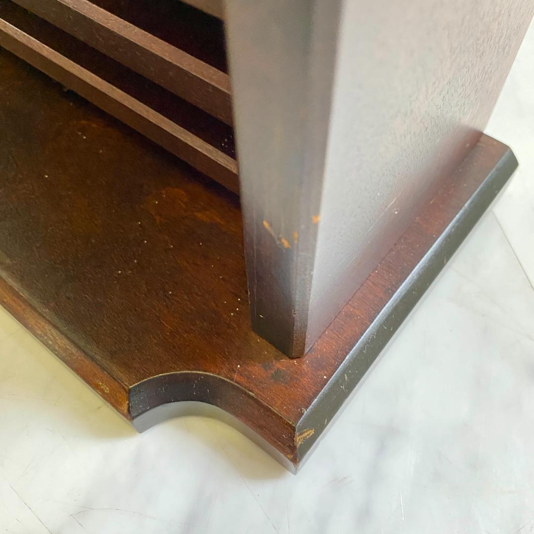 北海道民芸家具 木製ダークブラウンマガジンラック ラック 美品