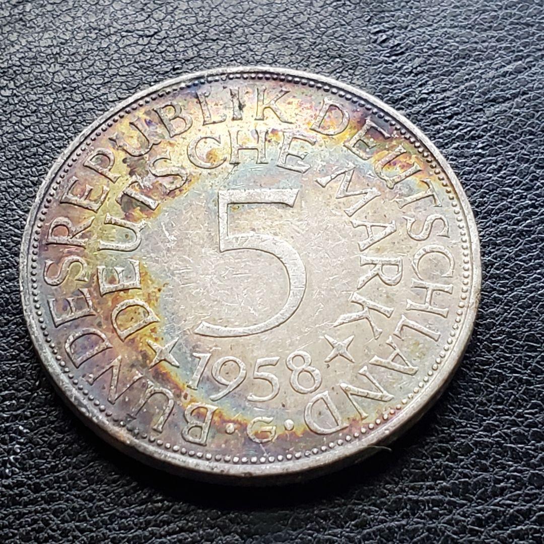 860.　1958年　銀貨　ドイツ　5マルク　 860. 1958年 銀貨 ドイツ 5マルク コイン
