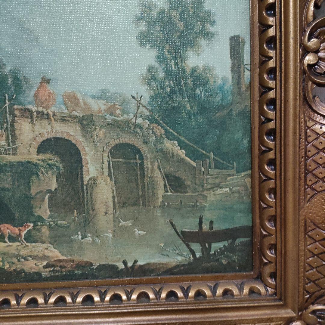 額装 フランス絵画 フランソワ・ブーシェ 「橋」