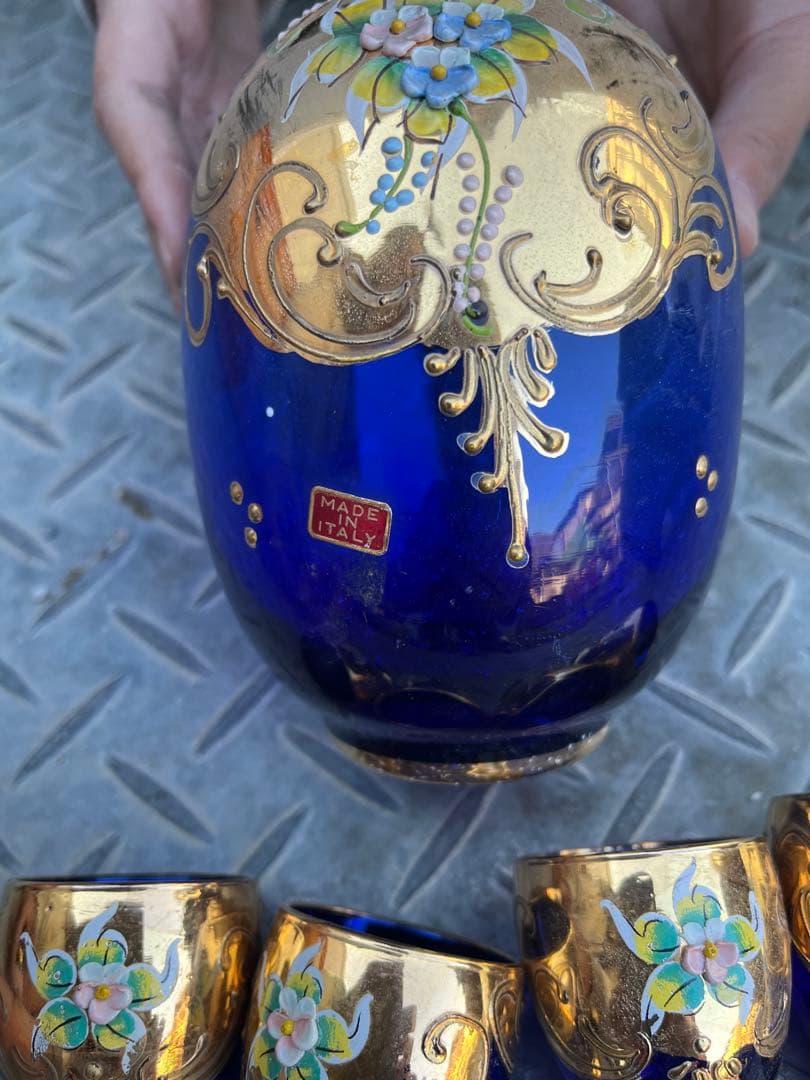 フランス 19世紀 ヴィクトリアンガラス 菓子器 高足皿 アンティークQ2206