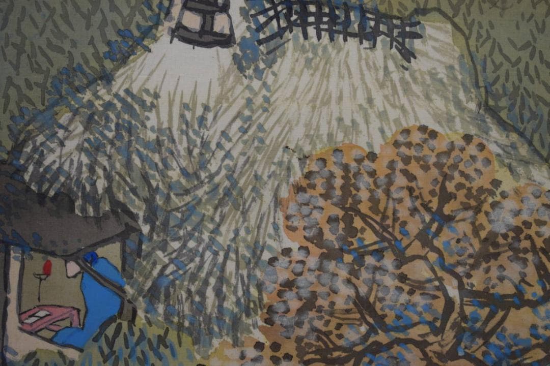 真作/高倉観崖/月山水夜図/布袋屋掛軸HG-313