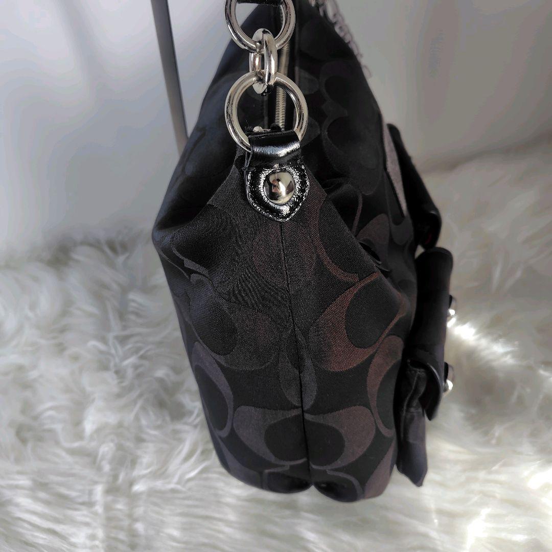 COACH　y2k poppy　ショルダーバッグ　黒　ポピー　大容量