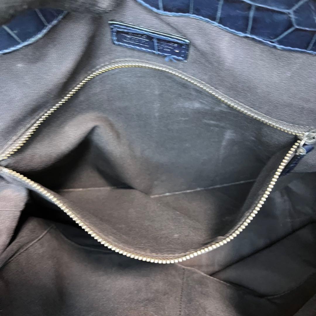 Daniel&Bob ビジネスバッグ クロコ型押し 2way ダークネイビー