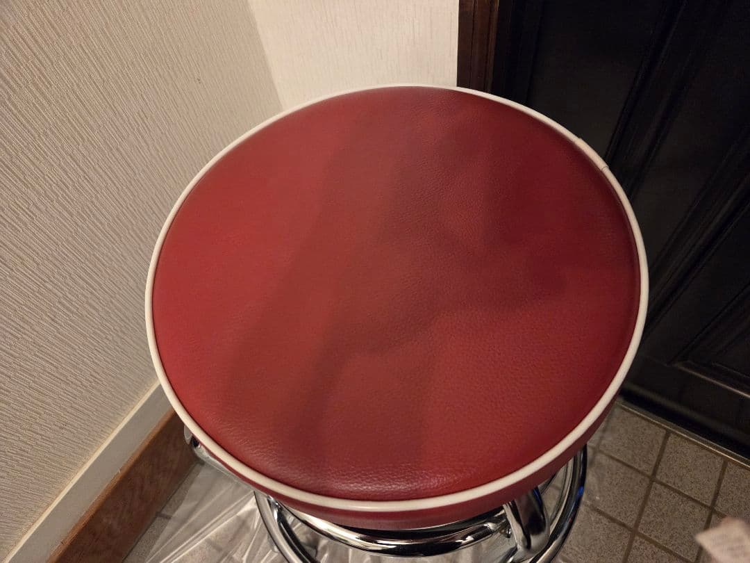 バーカウンターチェア ハイスツール 赤色 オシャレ タイ産