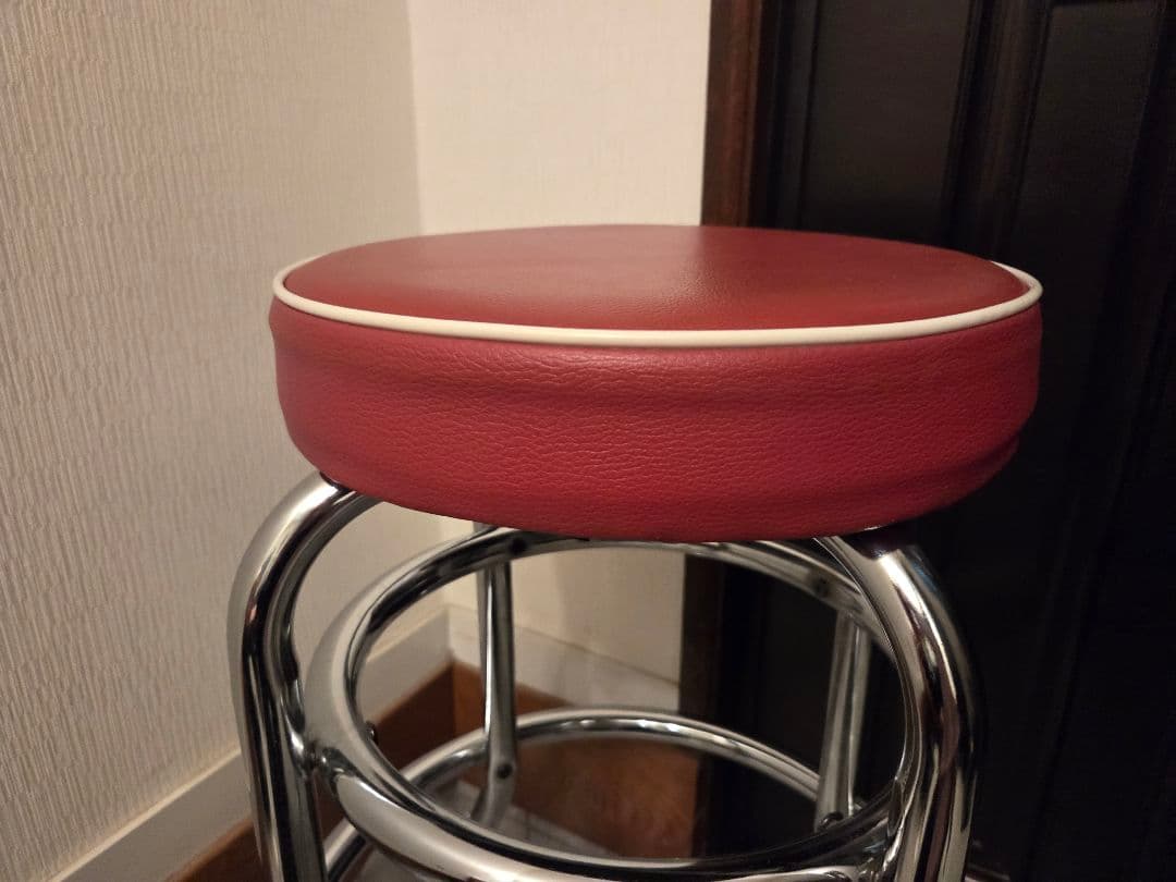 バーカウンターチェア ハイスツール 赤色 オシャレ タイ産