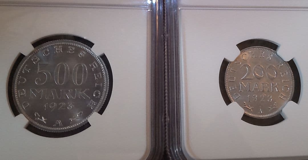✨2枚セット！NGC MS65 1923A 独200、500マルク✨