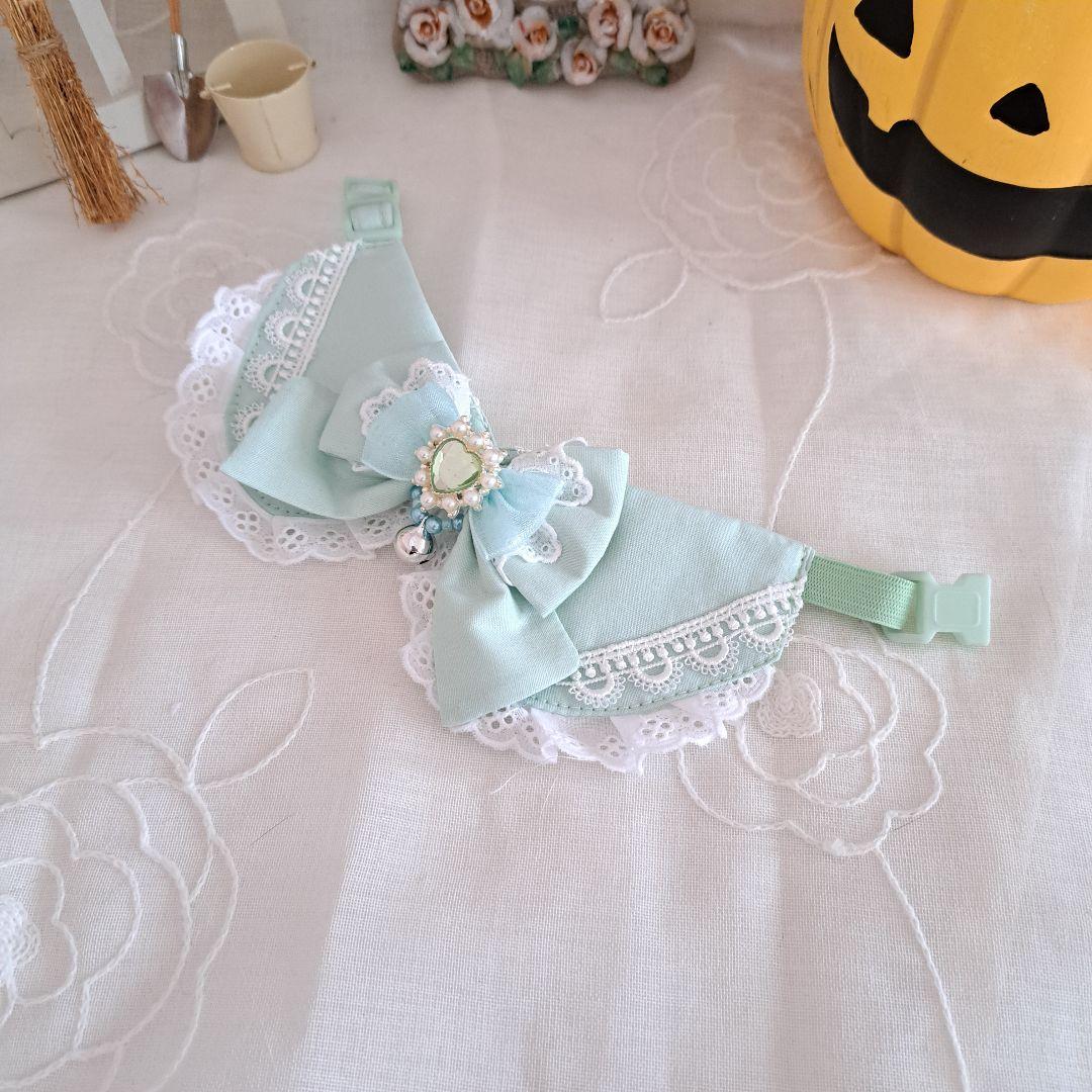 襟つき首輪、ハロウィン限定、スイートロリータ(ピンク)わんちゃん猫