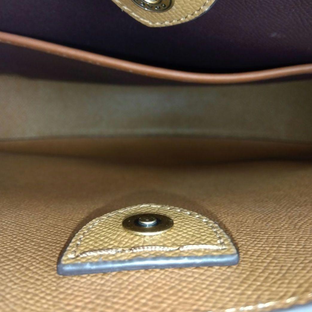 COACH ウィロウ トート ショルダーバッグ ターンロック ホワイト レザー