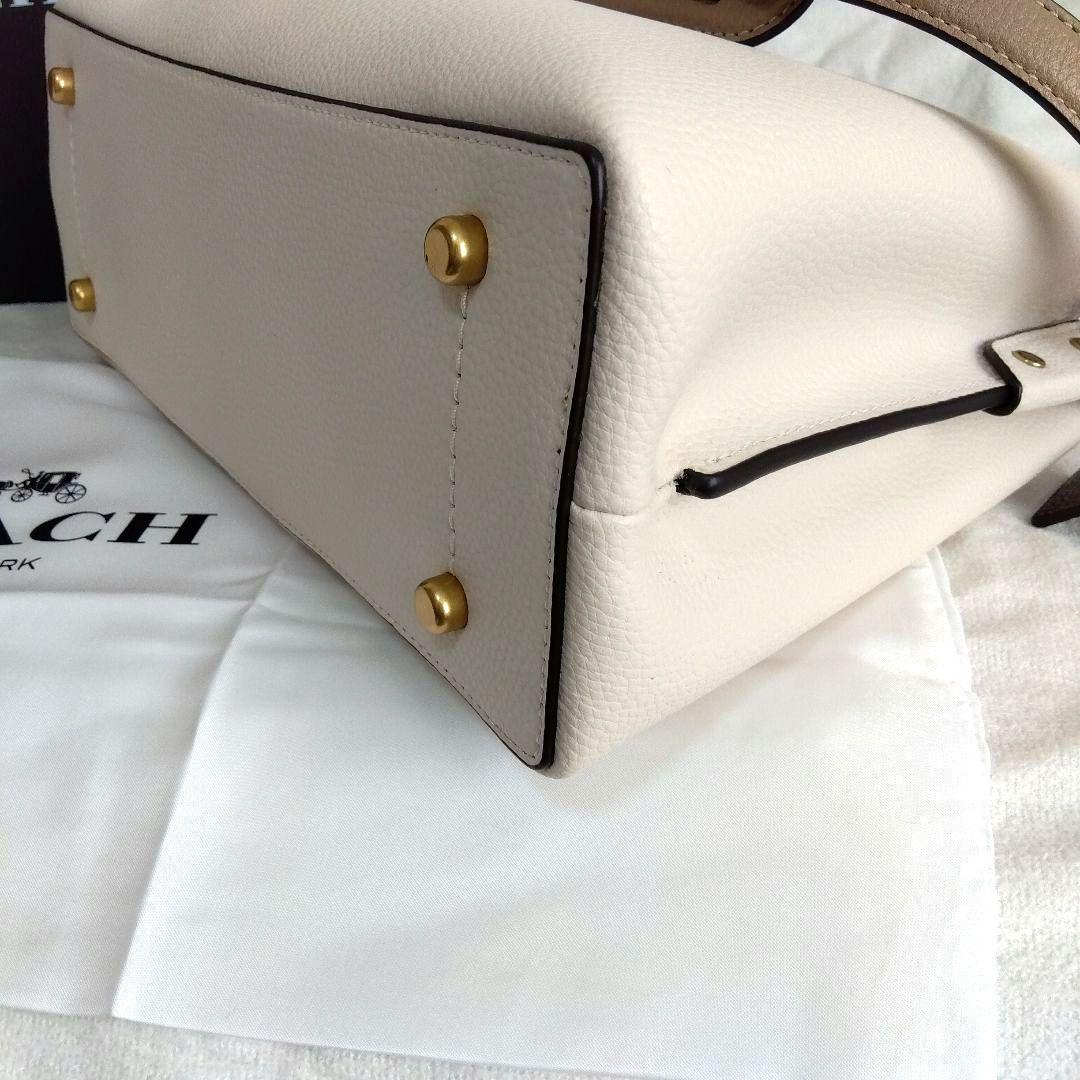 COACH ウィロウ トート ショルダーバッグ ターンロック ホワイト レザー