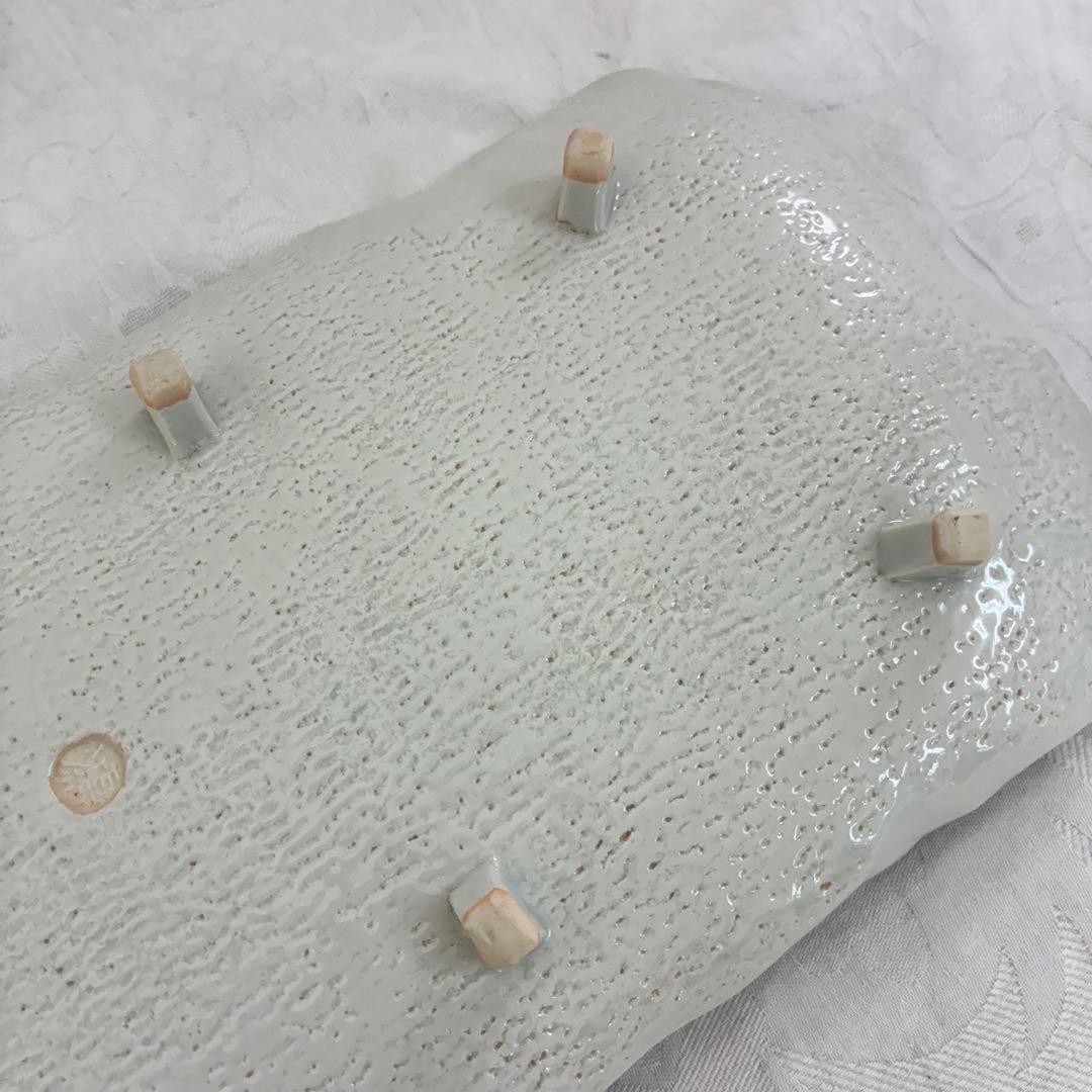 大皿 作家作品 永見鴻人作 陶器 脚つき長角皿 陶芸家 一点物 作家もの