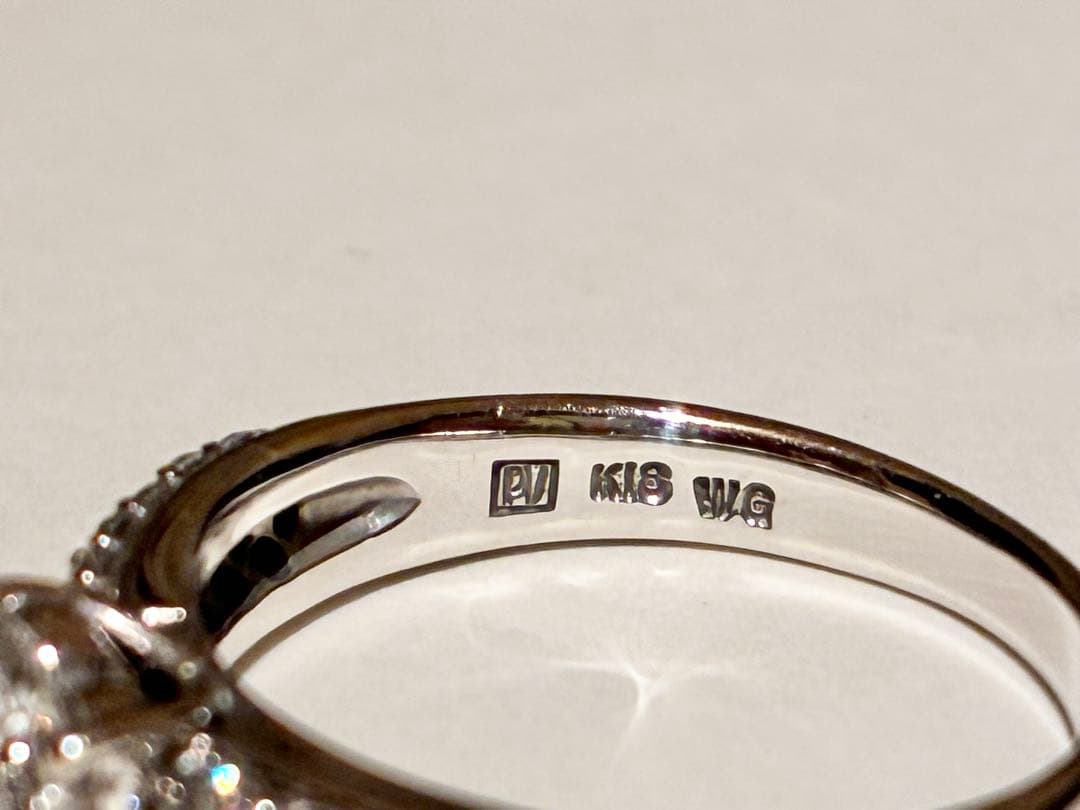 ポンテヴェキオ　ダイヤモンドパヴェ　フラワー　ボリュームリング　サイズ10