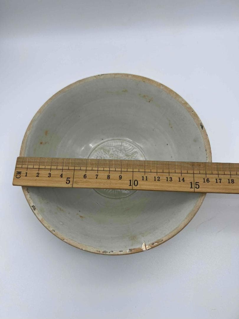 宋時代 定窯 白磁刻魚文茶碗 影青 景徳鎮 唐物