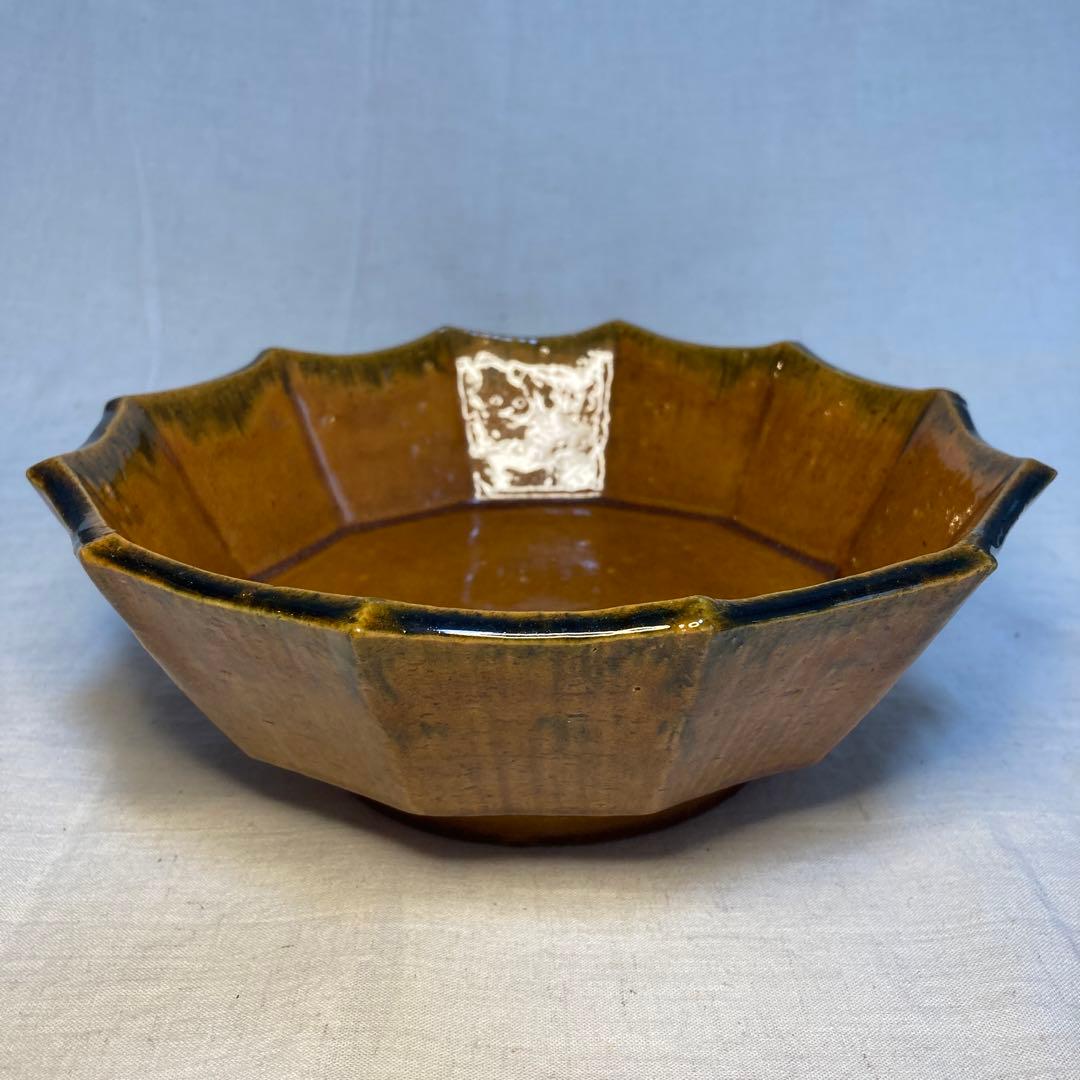 大樋焼　菓子鉢　大樋長阿弥　飴釉　釉薬　角　鉢　大樋　大皿　陶芸　金沢