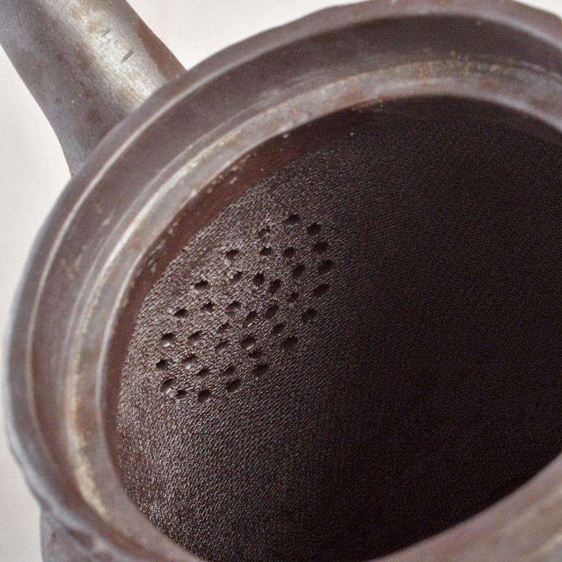 煎茶道具　萬古焼　白雲造　型萬古　遊環　横手急須　共箱　M　R7099