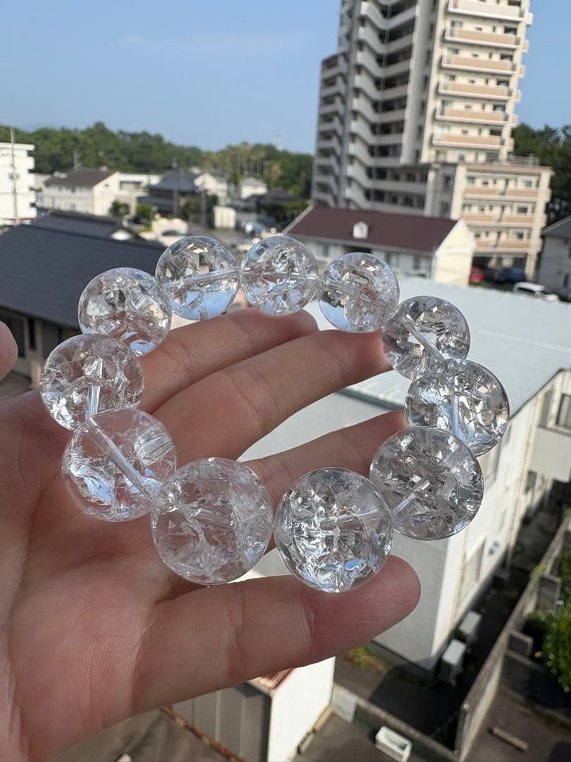 haruki様♡特大大玉♡ 20ミリ　クラック水晶　ブレスレット♡
