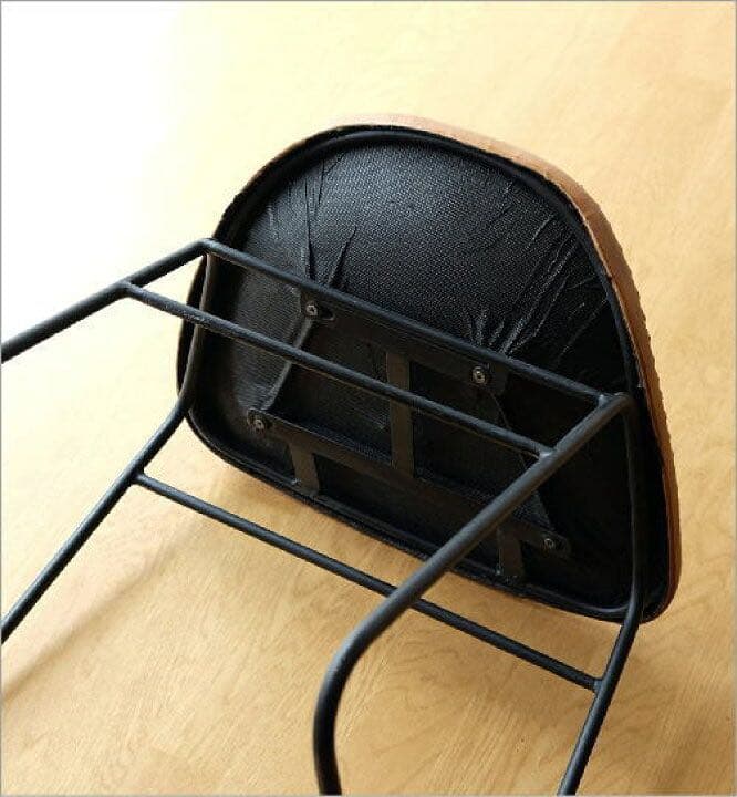 大人レトロ&カフェ風　アイアンと本革のスツール