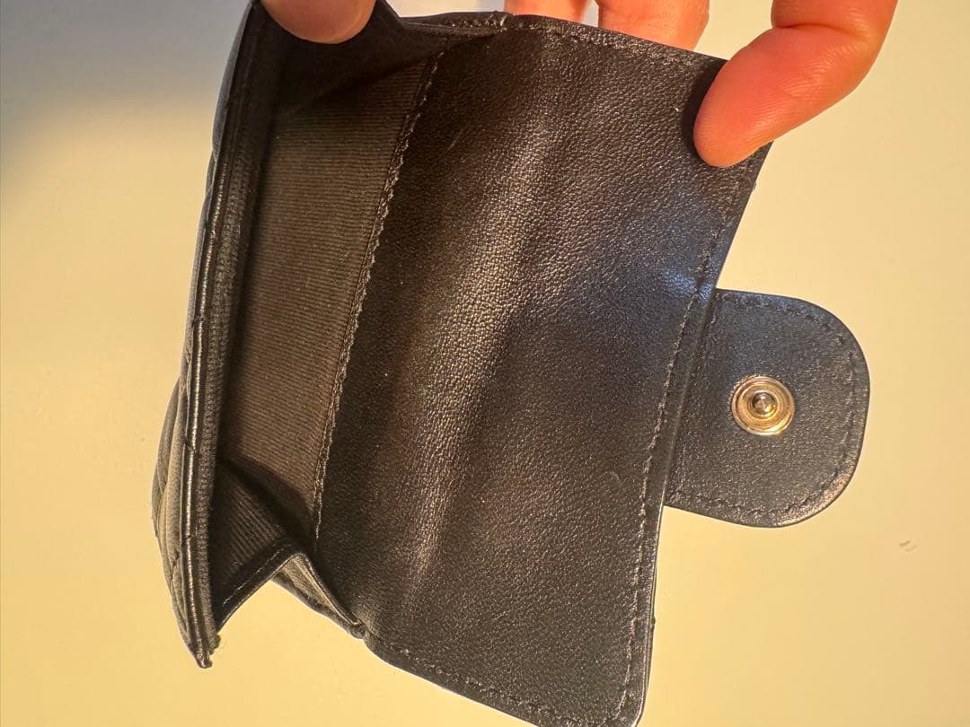 K*様 CHANEL キルティング ブラック 三つ折り財布