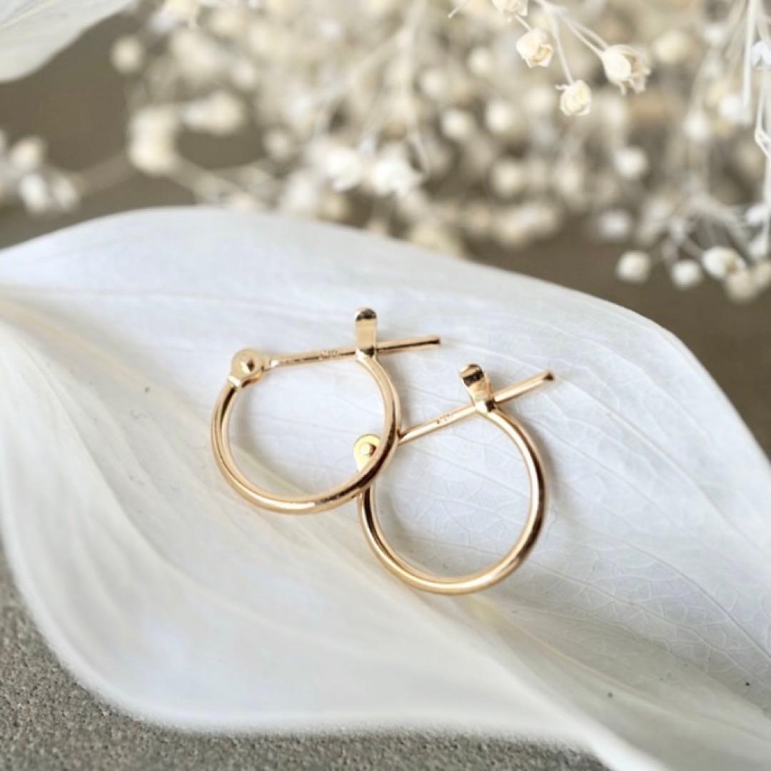 10金 ミニフープピアス 10k ete agete nojess 4℃好きへ