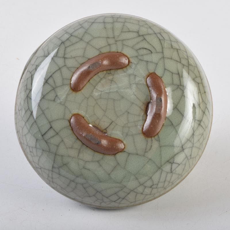 中国 哥釉 青磁 氷裂文 双耳香炉 C 9106